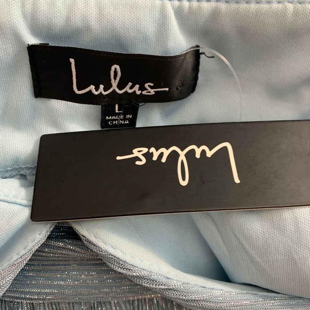 Lulu's Metallic Stripe Twist Back Cocktail Dress - Picture 11 of 12